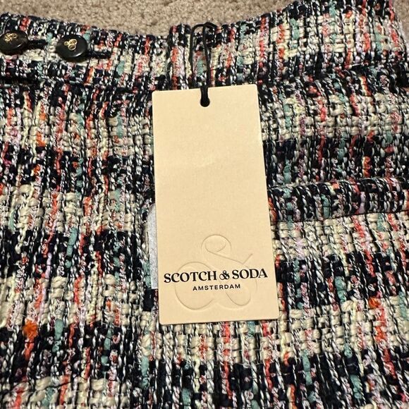 NWT Scotch & Soda Multicolor Mini Tweed Skirt Size Medium - Picture 8 of 9